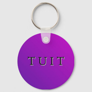Paarse Ronde Tuit Sleutelhanger