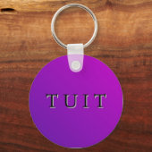 Paarse Ronde Tuit-Sleutelhanger Sleutelhanger (Voorkant)