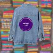 Paarse Ronde Zakelijk Merk op Vrouwen Denim Jacket
