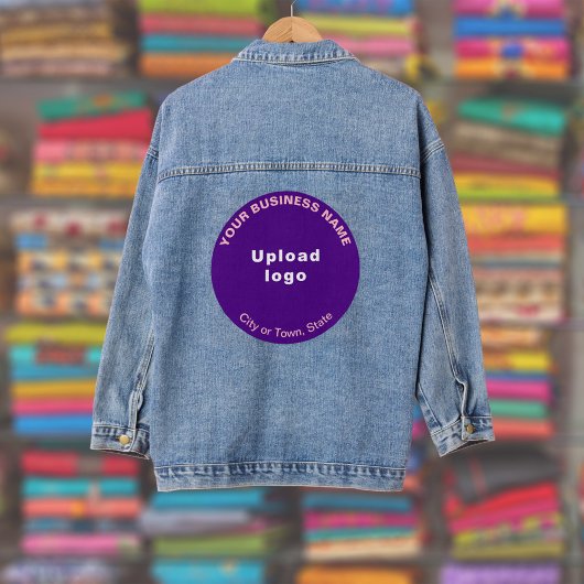 Paarse Ronde Zakelijk Merk op Vrouwen Denim Jacket