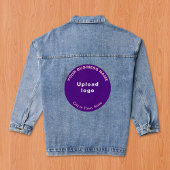 Paarse Ronde Zakelijk Merk op Vrouwen Denim Jacket