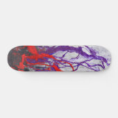 Paarse Rood Marmer Ader Abstract Skateboard (Horizontaal)