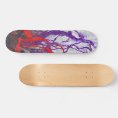 Paarse Rood Marmer Ader Abstract Skateboard (Horizontaal)