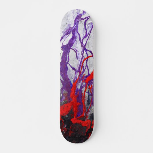 Paarse Rood Marmer Ader Abstract Skateboard (Voorkant)