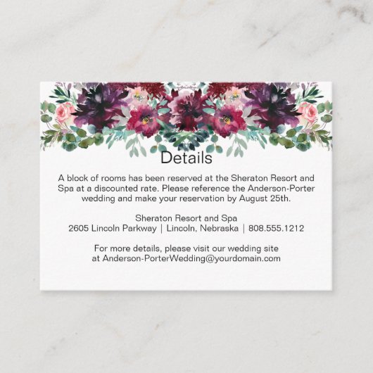 Paarse Rood Mauve Roze Spuit Enclosure Kaarten (Voorkant)