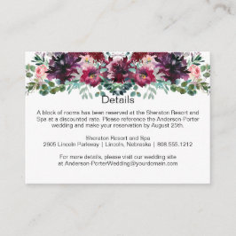 Paarse Rood Mauve Roze Spuitkaarten voor de Achter Informatiekaartje