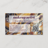 Paarse Rood Zwart Wit Goud Marmeren Kunstpatroon Visitekaartje (Achterkant)