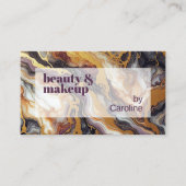 Paarse Rood Zwart Wit Goud Marmeren Kunstpatroon Visitekaartje (Voorkant)