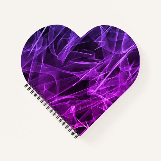 Paarse Rook Hart Spiraal Notebook Notitieboek (Voorkant)