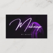 Paarse Rook Neon Make-up Artiest Visitekaartje (Voorkant)