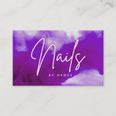 Paarse Rook & Neon Nail Artist Nail Tech Visitekaartje (Voorkant)