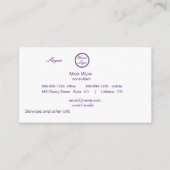 paarse rook op zwart visitekaartje (Achterkant)