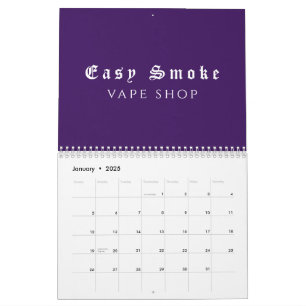 Paarse Rook Vape Winkel Bedrijf Kalender