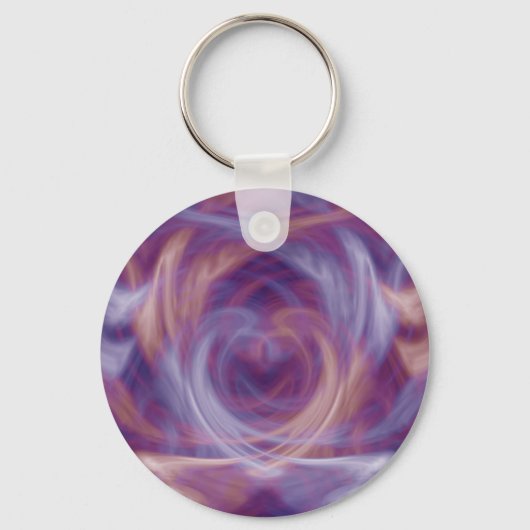 Paarse  Rooke Basic Round Button Sleutelhanger (Voorkant)