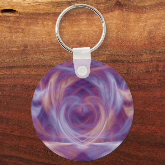 Paarse  Rooke Basic Round Button Sleutelhanger (Voorkant)