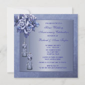 Paarse Roos 25e huwelijksjubileumfeest Kaart (Voorkant)