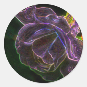 Paarse Roos Abstracte bloem Ronde Sticker