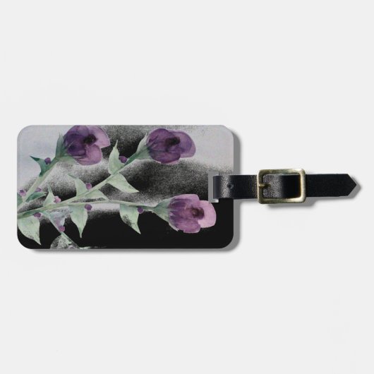 Paarse Roos aquarel Bagagelabel (Voorkant horizontaal)