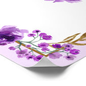 Paarse Roos bladgoud quinceanera Welkom Poster (Hoek)