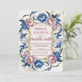  Paarse Roos Bloem antiek vrijgezellenfeest Kaart (Staand voorkant)