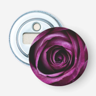 Paarse roos bloem button flesopener