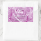 Paarse Roos — Bloem- en blaaskleppen — Productlabe Rechthoekige Sticker (Tas)