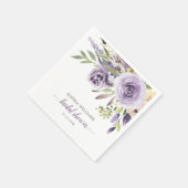 Paarse Roos Bloemen Bruiloftsshower Servetten (Hoek)
