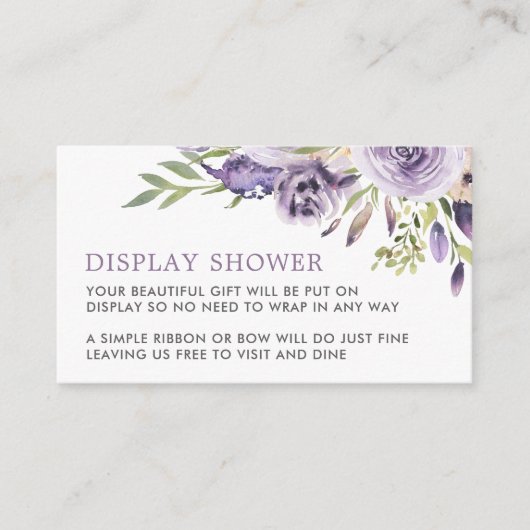 Paarse Roos Bloemen Display Douche behuizing Kaart (Voorkant)