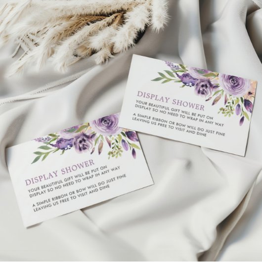 Paarse Roos Bloemen Display Douche behuizing Kaart