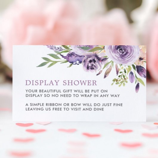 Paarse Roos Bloemen Display Douche behuizing Kaart