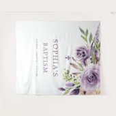 Paarse Roos Bloemen Doop Tapijt Wandkleed (Voorkant (horizontaal))