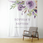 Paarse Roos Bloemen Doop Tapijt Wandkleed (In situ)