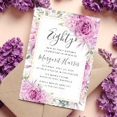 Paarse Roos Bloemen Goud Lijst 80ste Tachtig Verja Kaart