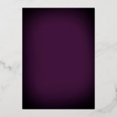 Paarse Roos Bloemen Gouden Werveltje Quinceanera Folie Uitnodiging (Achterkant)