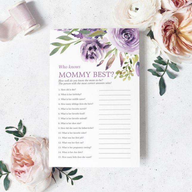 Paarse Roos Bloemen Wie Weet Mama Beste Spel (Creator heeft geüpload)