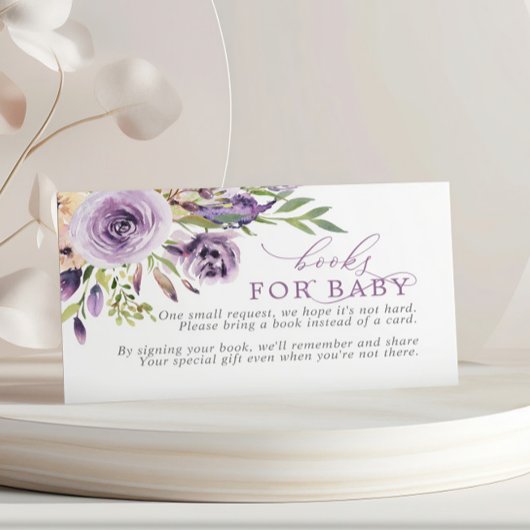 Paarse Roos Bloemenboek voor Baby Enclosure Kaart