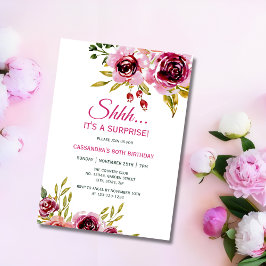 Paarse Roos Bloemige Verjaardagsverrassing Bourgon Kaart