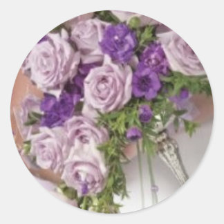 Paarse Roos Bouquet Envelope Stickers