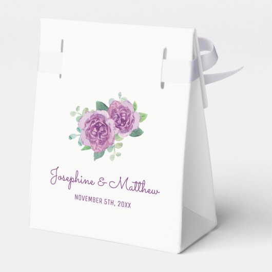 Paarse Roos bruiloft Bedankdoosjes (Achterkant)