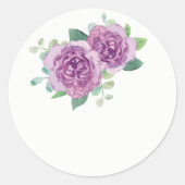 Paarse Roos bruiloft gunst Stickers (Voorkant)