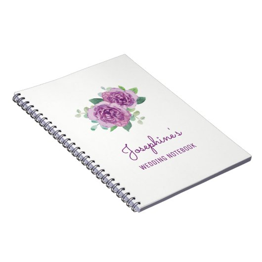 Paarse Roos Bruiloft Planning Notitieboek (Rechterzijde)