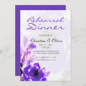 Paarse Roos-bruiloft-repetitie Inwendige Kaart (Voorkant / Achterkant)