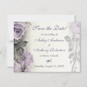 Paarse Roos bruiloft Save the Date Magnet Magnetische Uitnodiging (Voorkant)