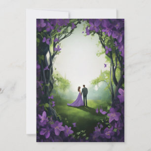 Paarse Roos bruiloft uitnodigingen: bloemenelegant