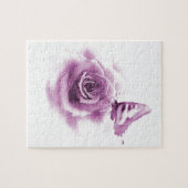 Paarse Roos Butterfly Legpuzzel (Horizontaal)