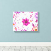Paarse roos canvas afdruk (Insitu (Houten vloer))