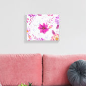 Paarse roos canvas afdruk (Insitu (Woonkamer))