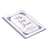 Paarse Roos Cluster Border Grief Journal Notitieboek (Rechterzijde)