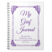 Paarse Roos Cluster Border Grief Journal Notitieboek (Voorkant)