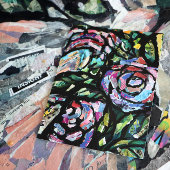 Paarse Roos collage Briefkaart